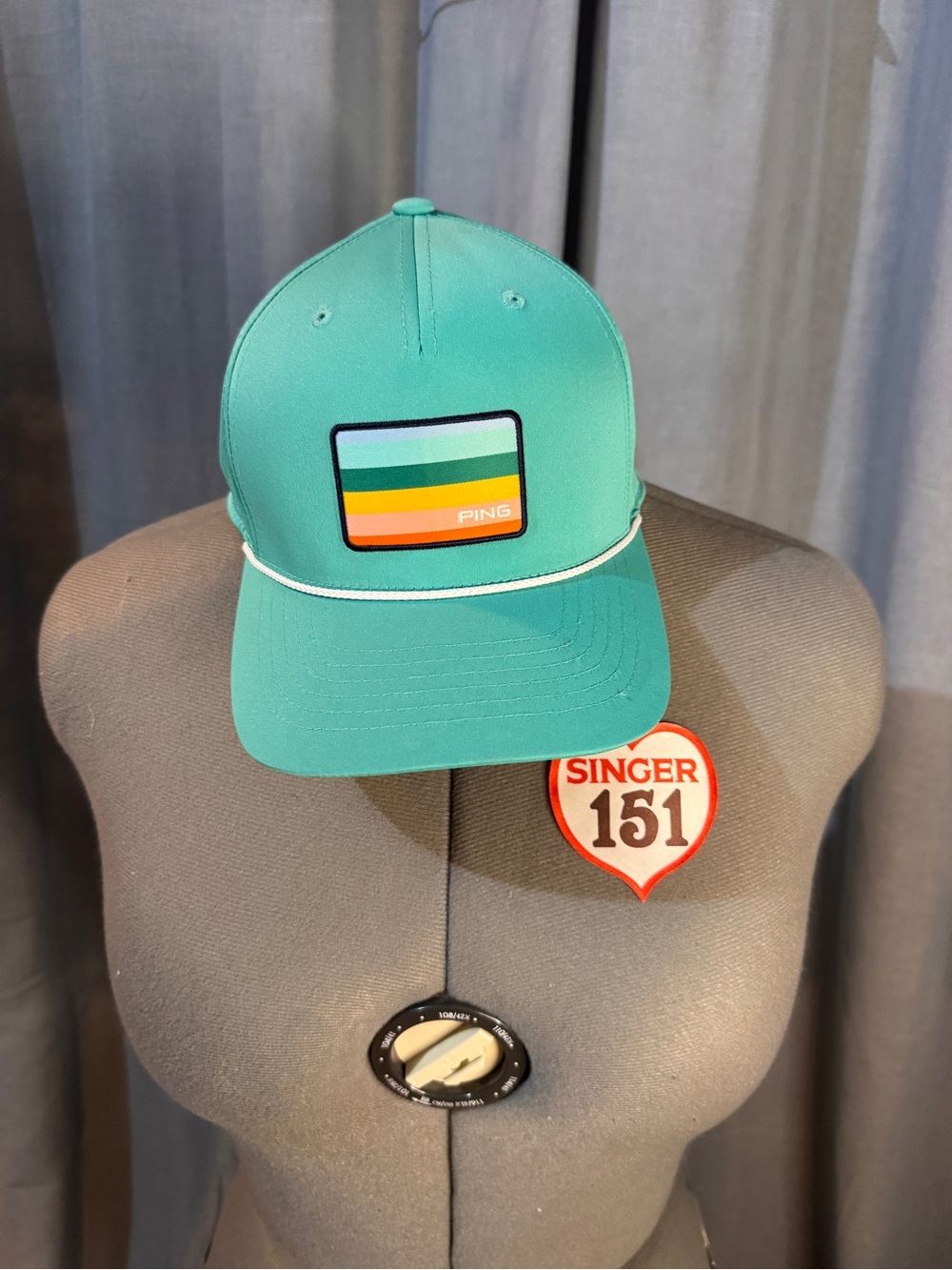 PING Teal and White Golf Cap Interior Branding